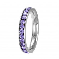 Stainless Steel June Alexandrite Birthstone Stackable Eternity Ring